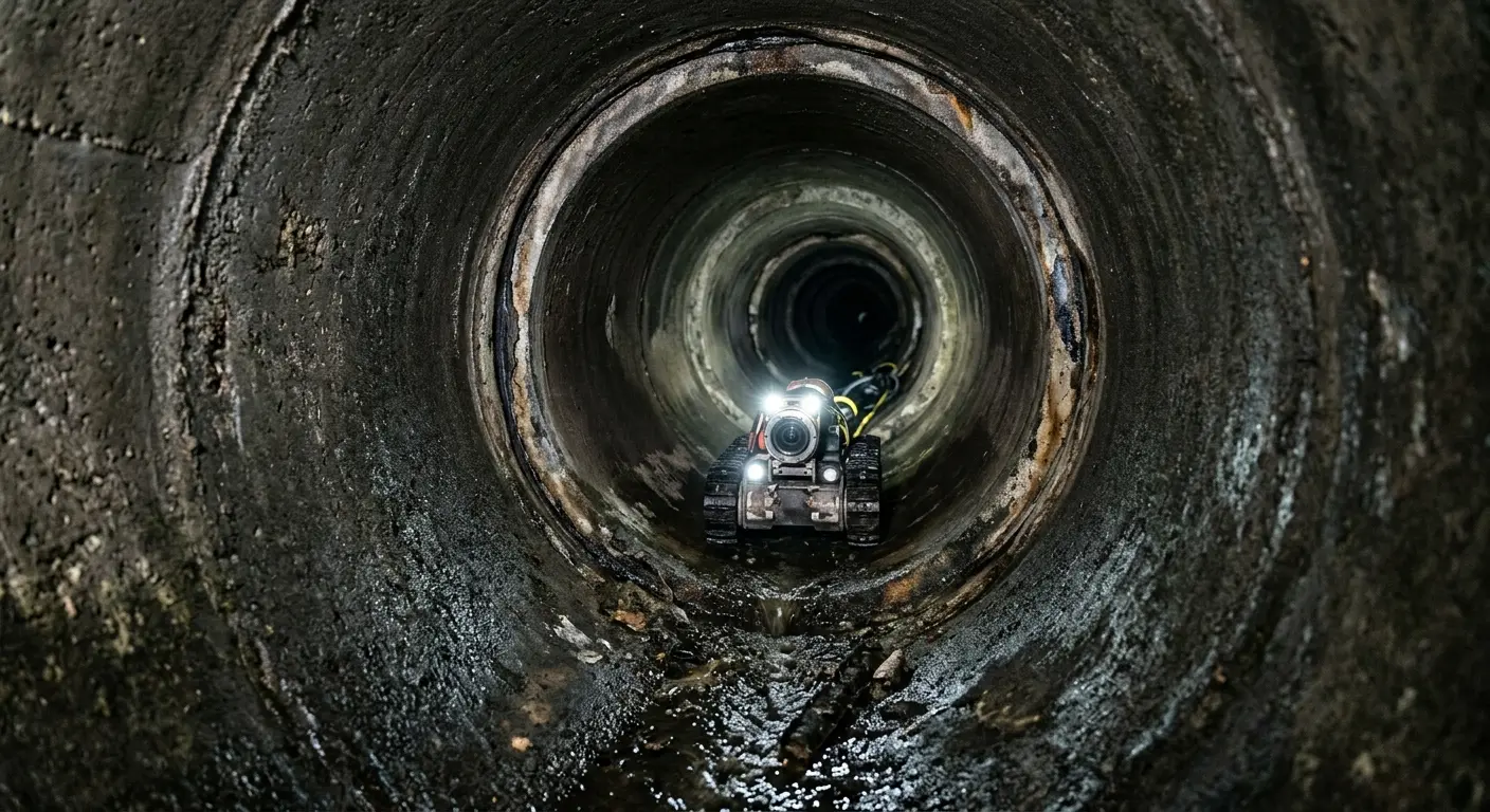 Robotic sewer camera inspecting pipe interior for Drain Snake Service in Duluth